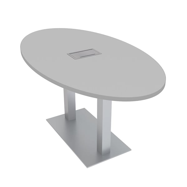 33.5 in W, 59.5 in L, 29 in H, Engineered Wood Top, Grey